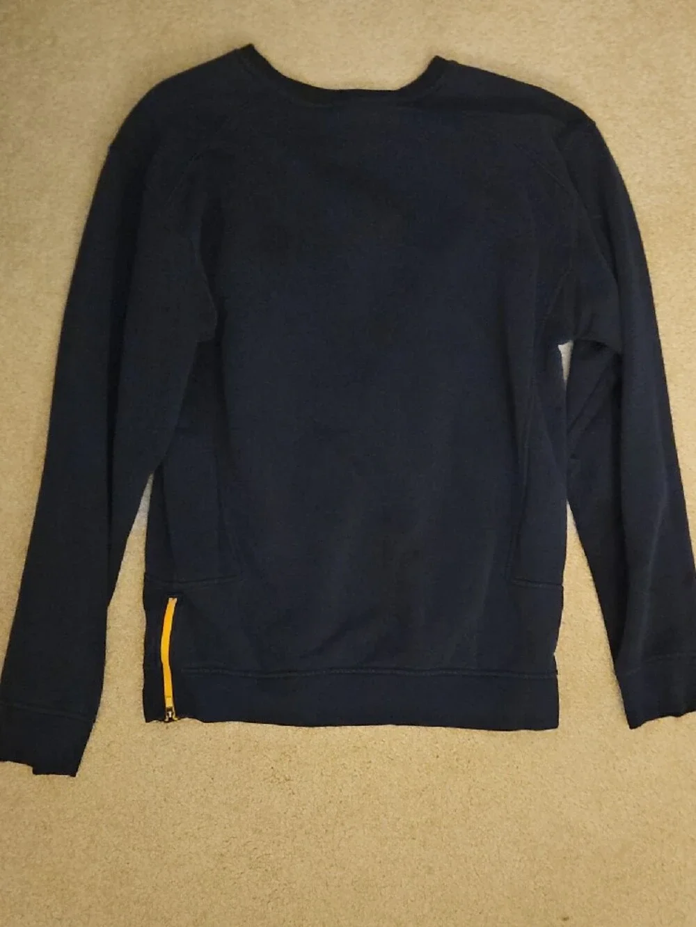 McDonald's Navy Crewneck Sweater with Orange Zip and Logo